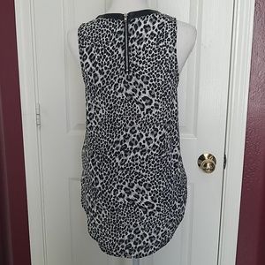Leather Look Front Animal Print Back Hi-low Small